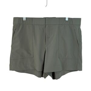 Athleta TRIBECA UTILITY Women 14 Olive Green Pull On High Rise Shorts‎